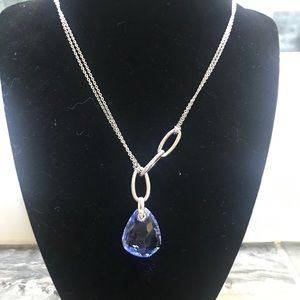 Swarovski Parallele blue pendant necklace.